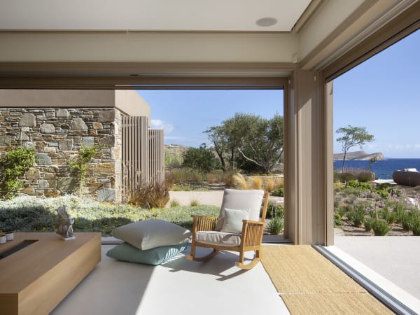 Sliding glass doors throughout the house make for a truly indoor-outdoor experience.